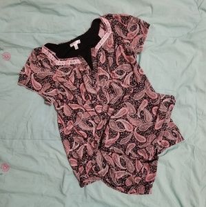 Paisley pink and black pajamas